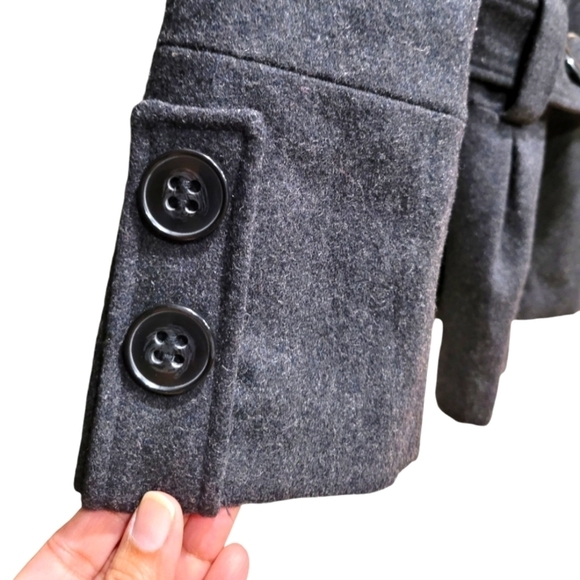 XL Gray Wool Blend Pea Coat- Enlightened Outerwear, EUC - Picture 5 of 8